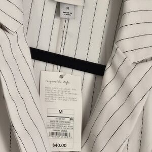 a new day White and Black Striped Women's Blazer